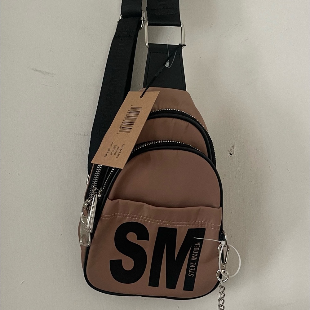 Steve Madden Tan Belt Bag with Black Accents